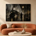Mistbound Railway Noir Movie Wall Art Canvas Print - Image 3