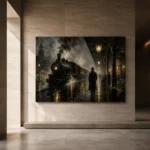 Mistbound Railway Noir Movie Wall Art Canvas Print - Image 5