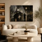 Mistbound Railway Noir Movie Wall Art Canvas Print - Image 6