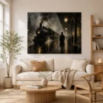 Mistbound Railway Noir Movie Wall Art Canvas Print - Image 7