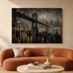 Fogbound Steel Bridge Noir Movie Wall Art Canvas Print - Image 3