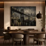 Fogbound Steel Bridge Noir Movie Wall Art Canvas Print - Image 4