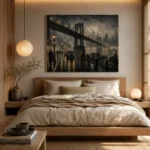 Fogbound Steel Bridge Noir Movie Wall Art Canvas Print - Image 8