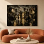 Amber Studio Backlot Noir Movie Wall Art Canvas Print - Image 3