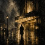 Golden Cinema Marquee Noir Movie Wall Art Canvas Print