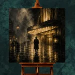 Golden Cinema Marquee Noir Movie Wall Art Canvas Print - Image 2