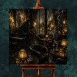 Amber Jazz Lounge Noir Movie Wall Art Canvas Print - Image 2