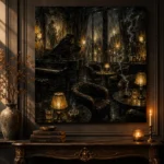 Amber Jazz Lounge Noir Movie Wall Art Canvas Print - Image 4