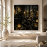 Amber Jazz Lounge Noir Movie Wall Art Canvas Print - Image 8