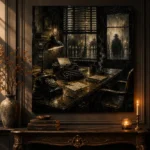 Shadowed Investigator Office Noir Movie Wall Art Canvas Print - Image 4