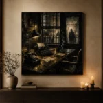 Shadowed Investigator Office Noir Movie Wall Art Canvas Print - Image 7
