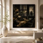 Shadowed Investigator Office Noir Movie Wall Art Canvas Print - Image 8