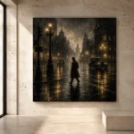 Fogbound City Intersection Noir Movie Wall Art Canvas Print - Image 3