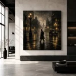 Fogbound City Intersection Noir Movie Wall Art Canvas Print - Image 5
