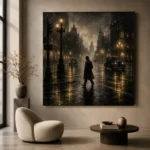 Fogbound City Intersection Noir Movie Wall Art Canvas Print - Image 6