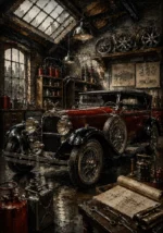 Heritage Touring Car Vintage Garage Wall Art Canvas Print