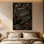 Restored Engine Vintage Garage Wall Art Canvas Print - Image 6