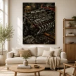Restored Engine Vintage Garage Wall Art Canvas Print - Image 7