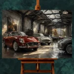 Heritage Grand Touring Collection Vintage Garage Wall Art Canvas Print - Image 2