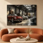 Heritage Grand Touring Collection Vintage Garage Wall Art Canvas Print - Image 3