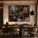 Crimson Roadster Workshop Vintage Garage Wall Art Canvas Print - Image 4