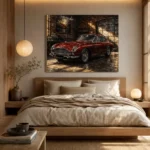 Golden Light Classic Coupe Vintage Garage Wall Art Canvas Print - Image 8