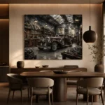 Burgundy Pre-War Automobile Vintage Garage Wall Art Canvas Print - Image 4