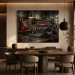 Panoramic Engine Vintage Garage Wall Art Canvas Print - Image 4