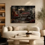 Panoramic Engine Vintage Garage Wall Art Canvas Print - Image 6