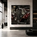 Rich Red Chrome Grille Vintage Garage Wall Art Canvas Print - Image 5