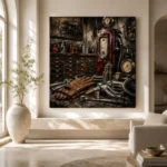 Burgundy Fuel Pump Vintage Garage Wall Art Canvas Print - Image 8