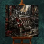 Engine Workshop Vintage Garage Wall Art Canvas Print - Image 2