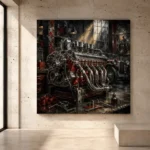 Engine Workshop Vintage Garage Wall Art Canvas Print - Image 3