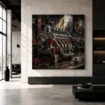 Engine Workshop Vintage Garage Wall Art Canvas Print - Image 5