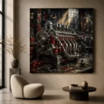 Engine Workshop Vintage Garage Wall Art Canvas Print - Image 6