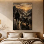 Amber Horizon Motorcycle Garage Wall Art Canvas Print - Image 6