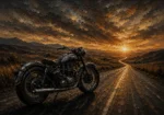 Muted Amber Highway Motorcycle Garage Wall Art Canvas Print
