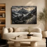 Brushed Chrome Alpine Motorcycle Garage Wall Art Canvas Print - Image 6