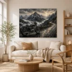 Brushed Chrome Alpine Motorcycle Garage Wall Art Canvas Print - Image 7