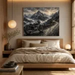 Brushed Chrome Alpine Motorcycle Garage Wall Art Canvas Print - Image 8
