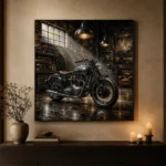 Brushed Chrome Heritage Garage Motorcycle Wall Art Canvas Print - Image 7