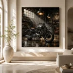 Brushed Chrome Heritage Garage Motorcycle Wall Art Canvas Print - Image 8