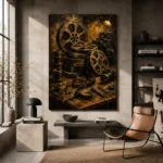 Antique Editing Table Film Reel Wall Art Canvas Print - Image 3