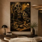 Antique Editing Table Film Reel Wall Art Canvas Print - Image 5