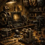 Antique Copper Editing Studio Film Reel Wall Art Canvas Print