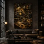 Antique Copper Editing Studio Film Reel Wall Art Canvas Print - Image 4