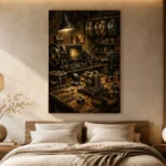Antique Copper Editing Studio Film Reel Wall Art Canvas Print - Image 6