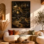 Antique Copper Editing Studio Film Reel Wall Art Canvas Print - Image 8