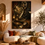 Golden Cinematic Still Life Film Reel Wall Art Canvas Print - Image 8