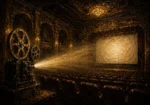 Golden Vintage Cinema Film Reel Wall Art Canvas Print